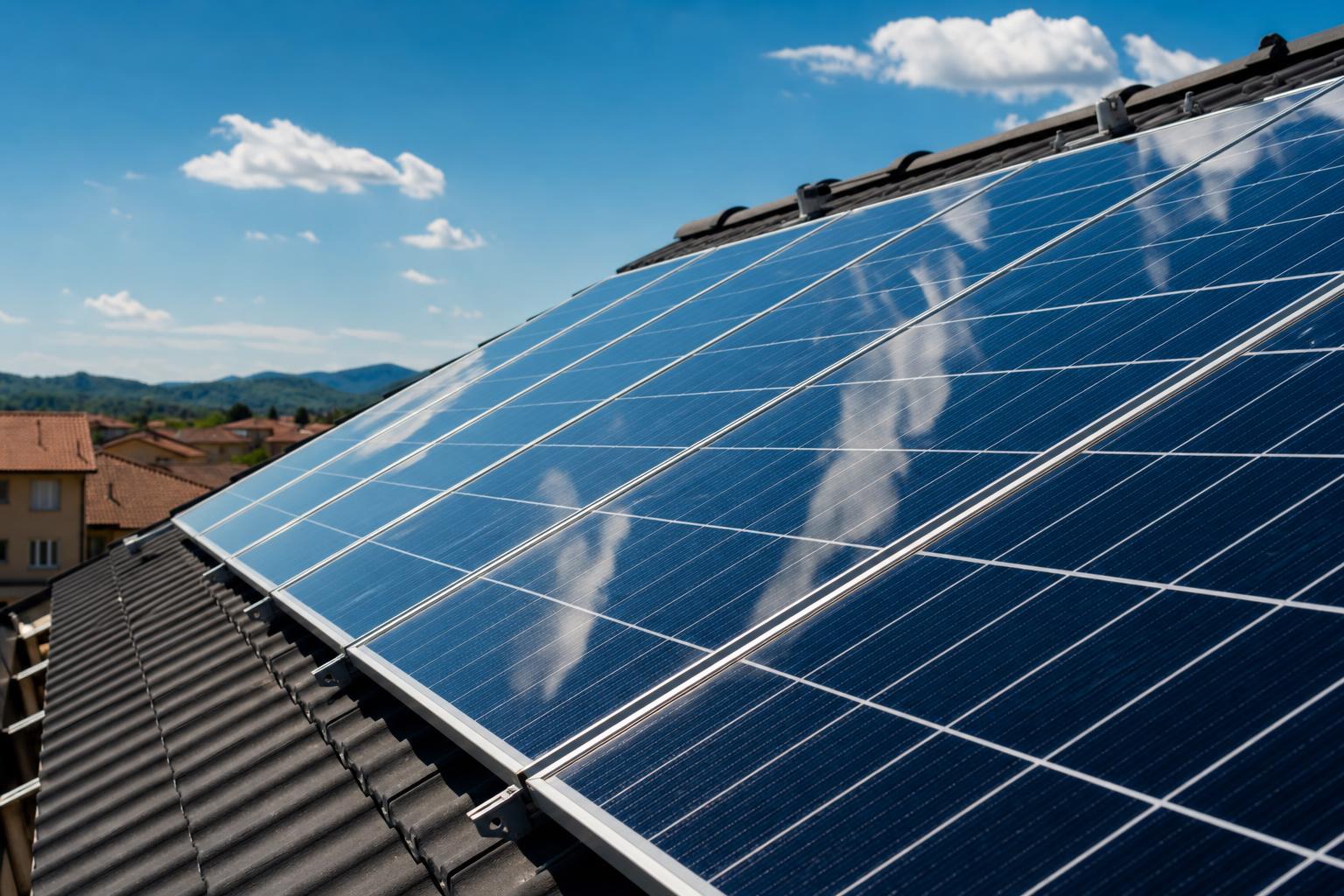 Moduli bifacciali su tetto residenziale: massima resa anche con luce diffusa.
